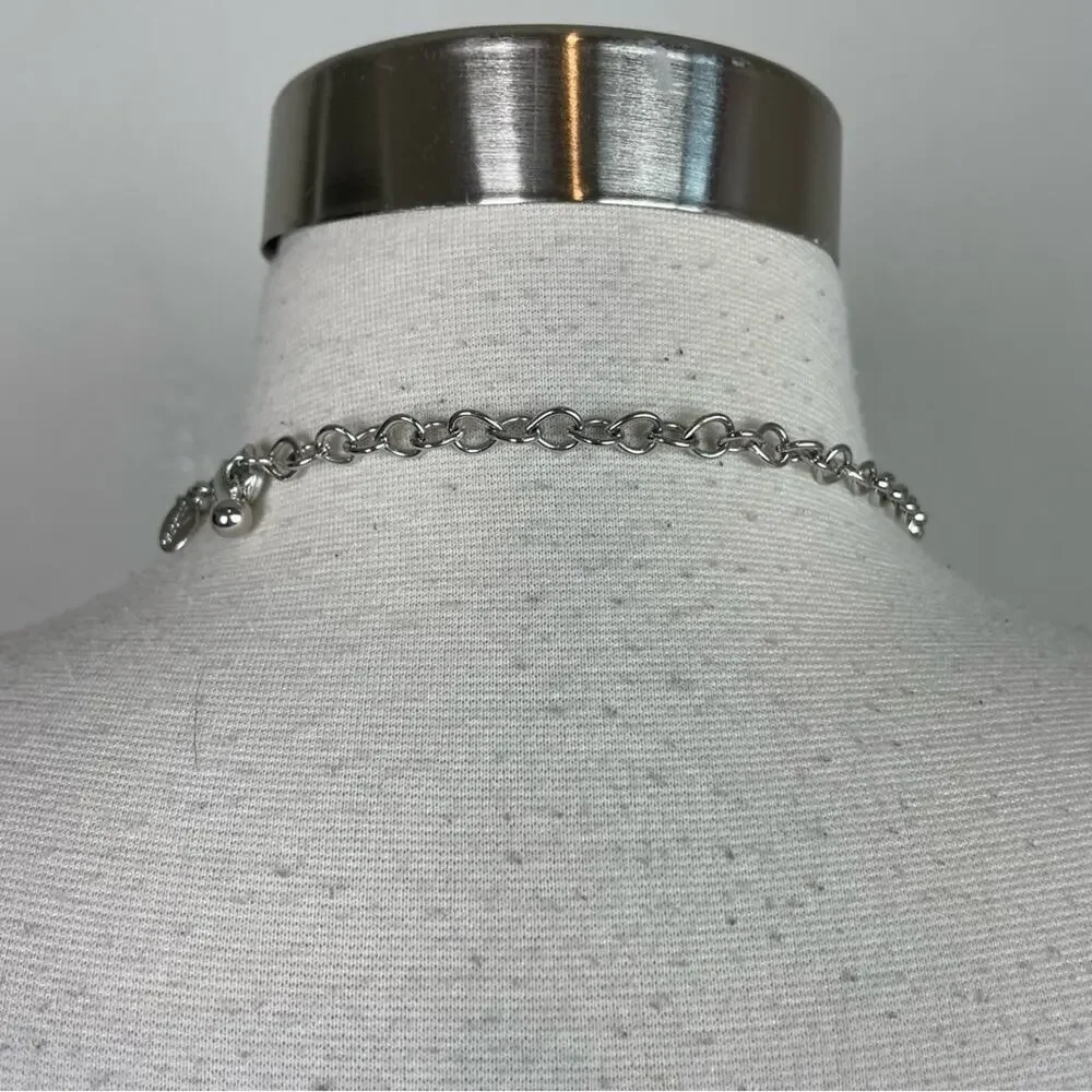 Chico's Silver Turtle Stamped Triple Strand Necklace